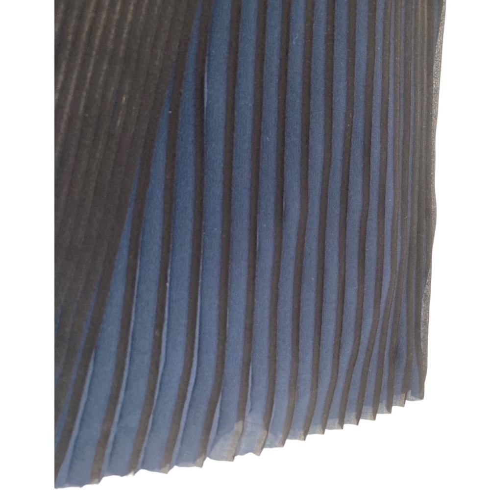 Stella Nova plisse accordion pleated black and navy sheer mini skirt - Picture 3 of 10